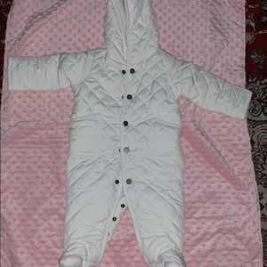 Ralph Lauren white snow suite for toddlers